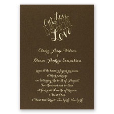 An Awesome Love - Brown Shimmer - Foil Invitation
