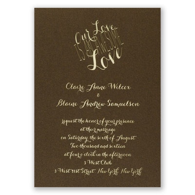 An Awesome Love - Brown Shimmer - Foil Invitation
