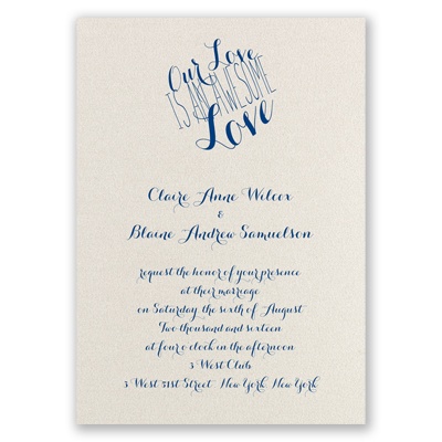 An Awesome Love - Ecru Shimmer - Foil Invitation