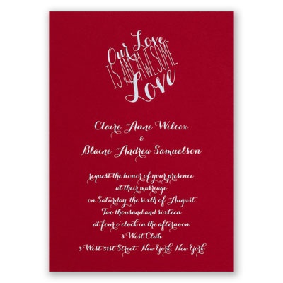 An Awesome Love - Red - Foil Invitation
