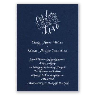 An Awesome Love - Navy - Foil Invitation