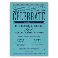 Big News - Aqua Shimmer - Foil Invitation