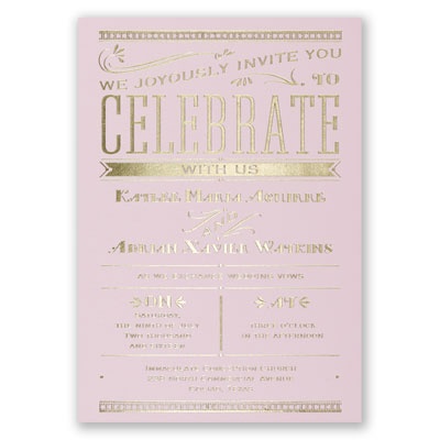 Big News - Pink - Foil Invitation