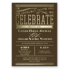 Big News - Brown Shimmer - Foil Invitation