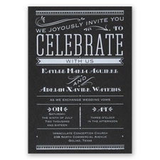 Big News - Black Shimmer - Foil Invitation