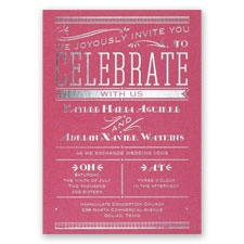 Big News - Fuchsia Shimmer - Foil Invitation