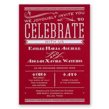 Big News - Red - Foil Invitation