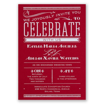 Big News - Red - Foil Invitation