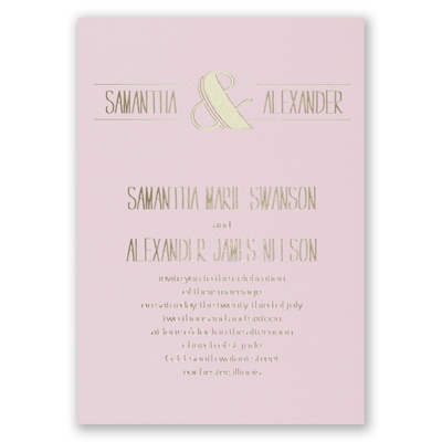 Modern Flair - Pink - Foil Invitation