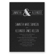Modern Flair - Black Shimmer - Foil Invitation