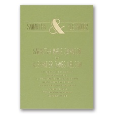 Modern Flair - Olive - Foil Invitation