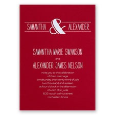 Modern Flair - Red - Foil Invitation