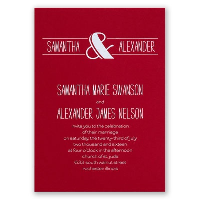 Modern Flair - Red - Foil Invitation