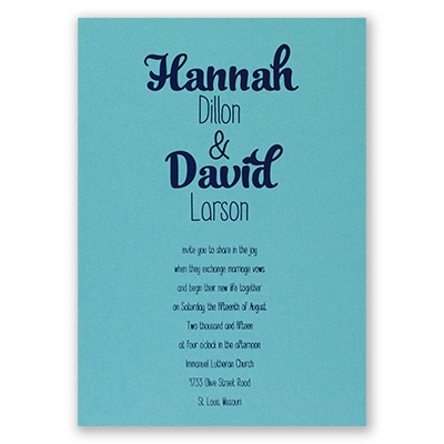 Kinda Quirky - Aqua Shimmer - Foil Invitation