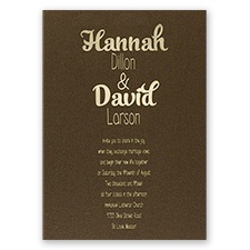 Kinda Quirky - Brown Shimmer - Foil Invitation