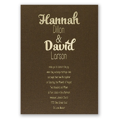 Kinda Quirky - Brown Shimmer - Foil Invitation