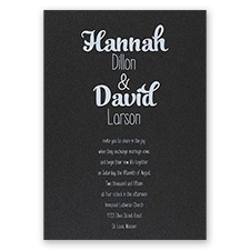 Kinda Quirky - Black Shimmer - Foil Invitation