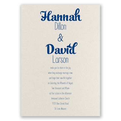 Kinda Quirky - Ecru Shimmer - Foil Invitation