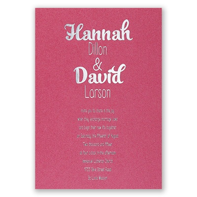 Kinda Quirky - Fuchsia Shimmer - Foil Invitation