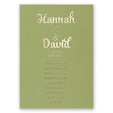 Kinda Quirky - Olive - Foil Invitation