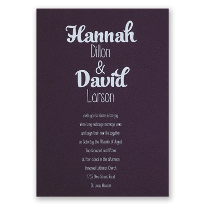 Kinda Quirky - Eggplant - Foil Invitation