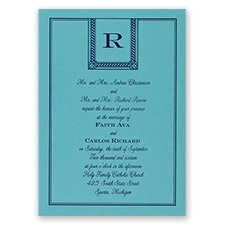 Refined Style - Aqua Shimmer - Foil Invitation