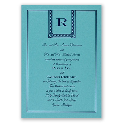 Refined Style - Aqua Shimmer - Foil Invitation