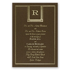 Refined Style - Brown Shimmer - Foil Invitation