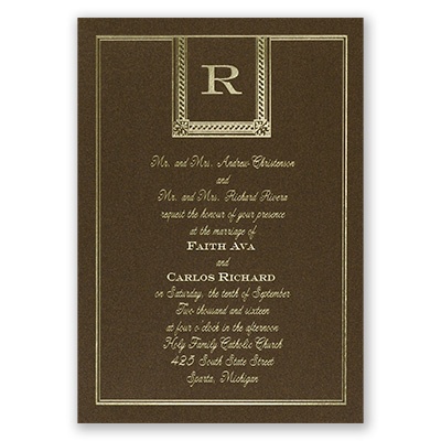 Refined Style - Brown Shimmer - Foil Invitation