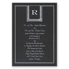 Refined Style - Black Shimmer - Foil Invitation