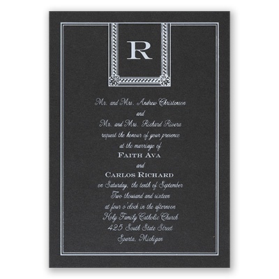 Refined Style - Black Shimmer - Foil Invitation