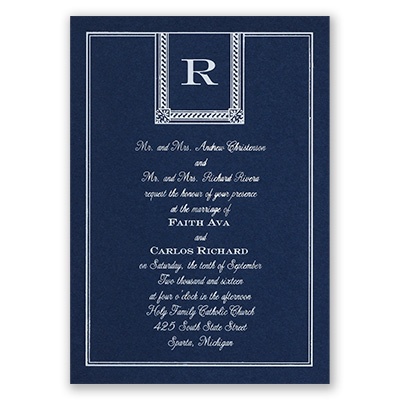 Refined Style - Navy - Foil Invitation