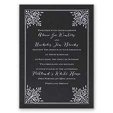 Forever Flourish - Black Shimmer - Foil Invitation