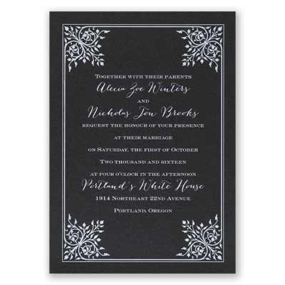Forever Flourish - Black Shimmer - Foil Invitation