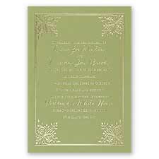 Forever Flourish - Olive - Foil Invitation