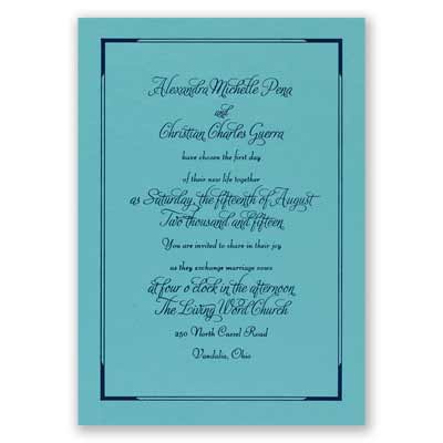 Looking Sharp - Aqua Shimmer - Foil Invitation