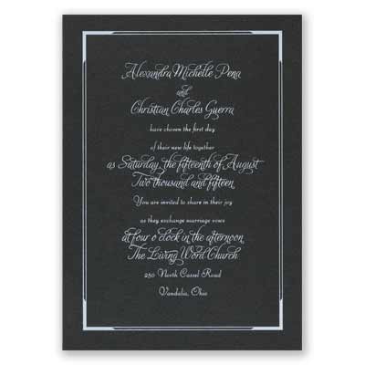 Looking Sharp - Black Shimmer - Foil Invitation