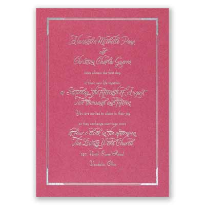 Looking Sharp - Fuchsia Shimmer - Foil Invitation