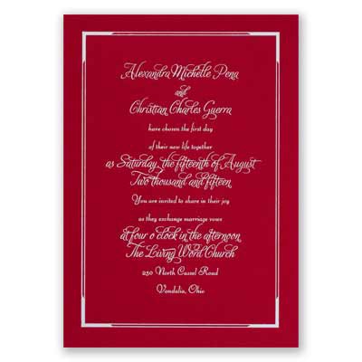 Looking Sharp - Red - Foil Invitation