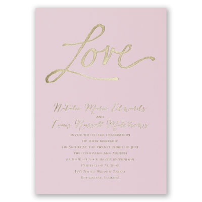 Pure Love - Pink - Foil Invitation