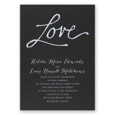 Pure Love - Black Shimmer - Foil Invitation