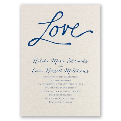 Pure Love - Ecru Shimmer - Foil Invitation