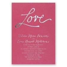 Pure Love - Fuchsia Shimmer - Foil Invitation