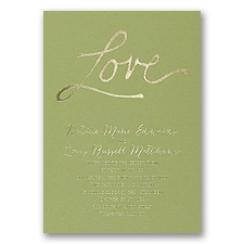 Pure Love - Olive - Foil Invitation