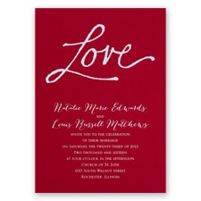 Pure Love - Red - Foil Invitation