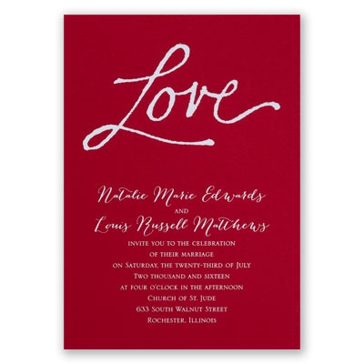 Pure Love - Red - Foil Invitation