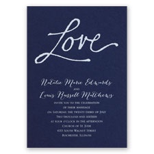 Pure Love - Navy - Foil Invitation