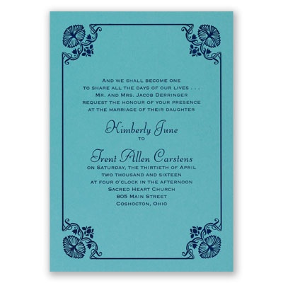 Art Deco Delight - Aqua Shimmer - Foil Invitation