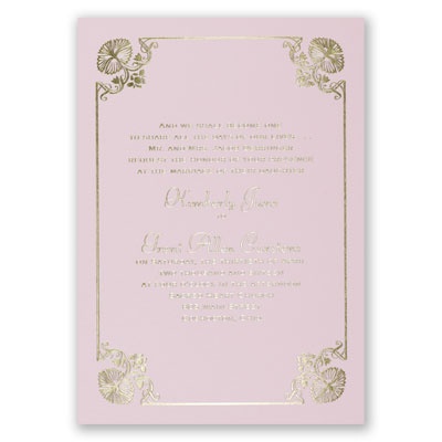 Art Deco Delight - Pink - Foil Invitation
