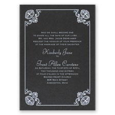 Art Deco Delight - Black Shimmer - Foil Invitation